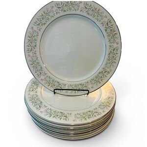 Vintage Taihei Japan Fine China Dinner Plates Set of 6 Floral Garland